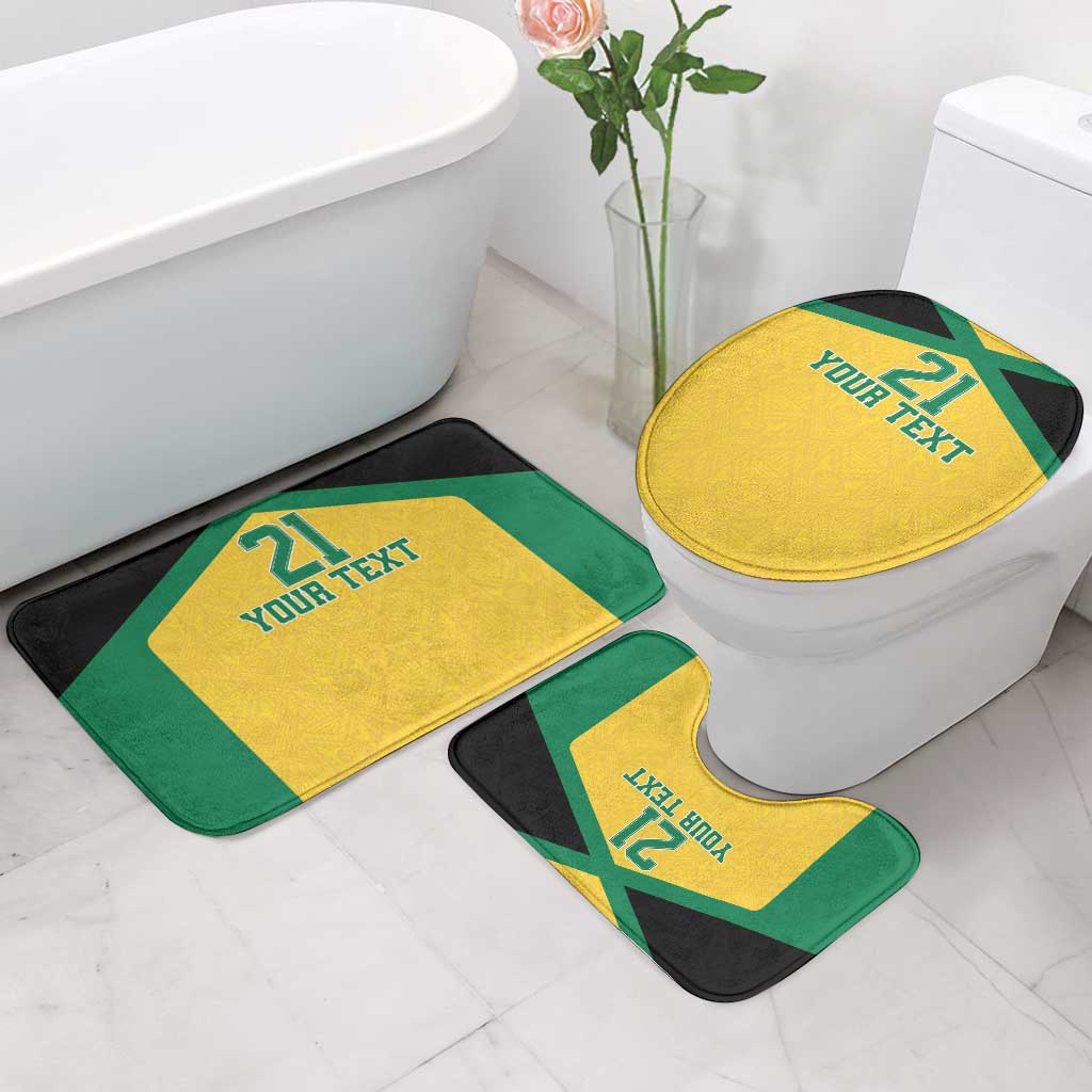 Afro-Jamaicans Football Custom Bathroom Set Gold Ethnic Motifs