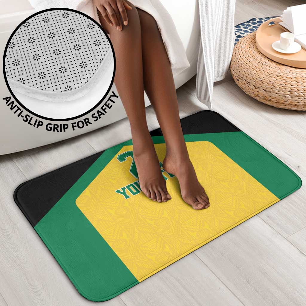 Afro-Jamaicans Football Custom Bathroom Set Gold Ethnic Motifs