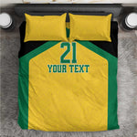 Afro-Jamaicans Football Custom Bedding Set Gold Ethnic Motifs