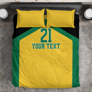Afro-Jamaicans Football Custom Bedding Set Gold Ethnic Motifs