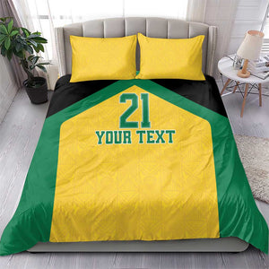 Afro-Jamaicans Football Custom Bedding Set Gold Ethnic Motifs