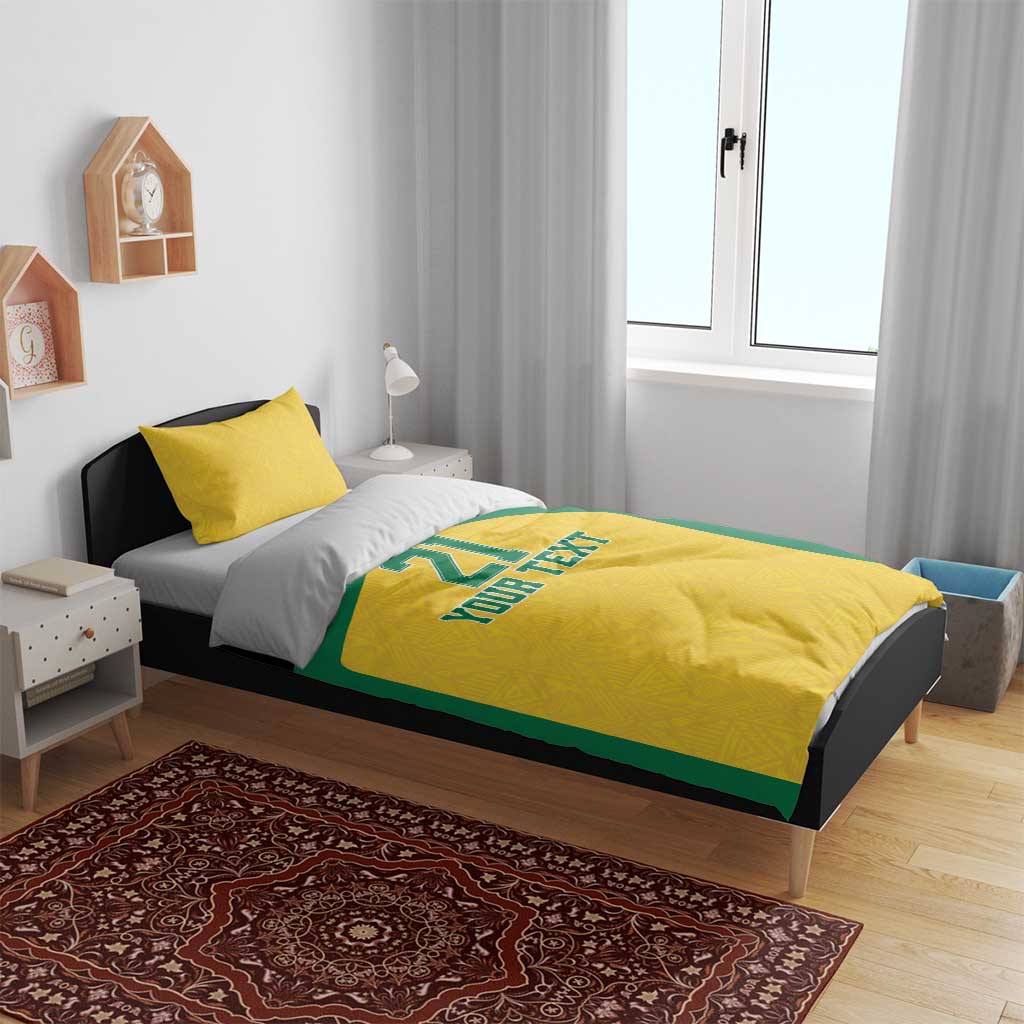 Afro-Jamaicans Football Custom Bedding Set Gold Ethnic Motifs