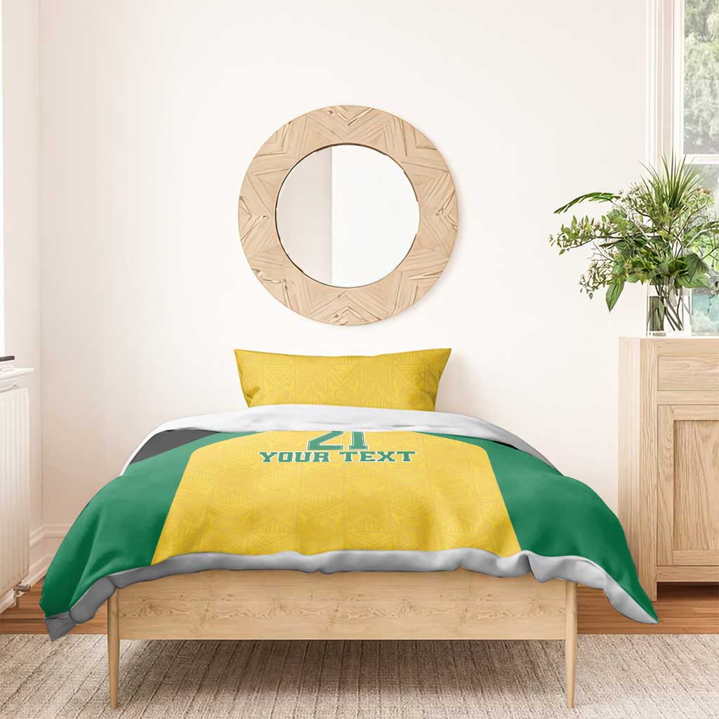 Afro-Jamaicans Football Custom Bedding Set Gold Ethnic Motifs