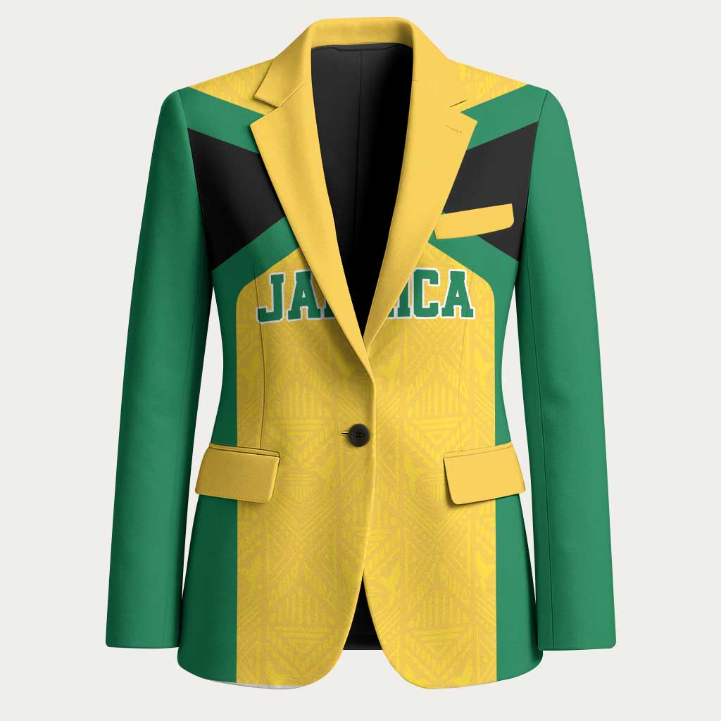 Afro-Jamaicans Football Custom Blazer Gold Ethnic Motifs