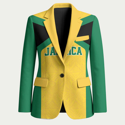 Afro-Jamaicans Football Custom Blazer Gold Ethnic Motifs