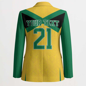Afro-Jamaicans Football Custom Blazer Gold Ethnic Motifs