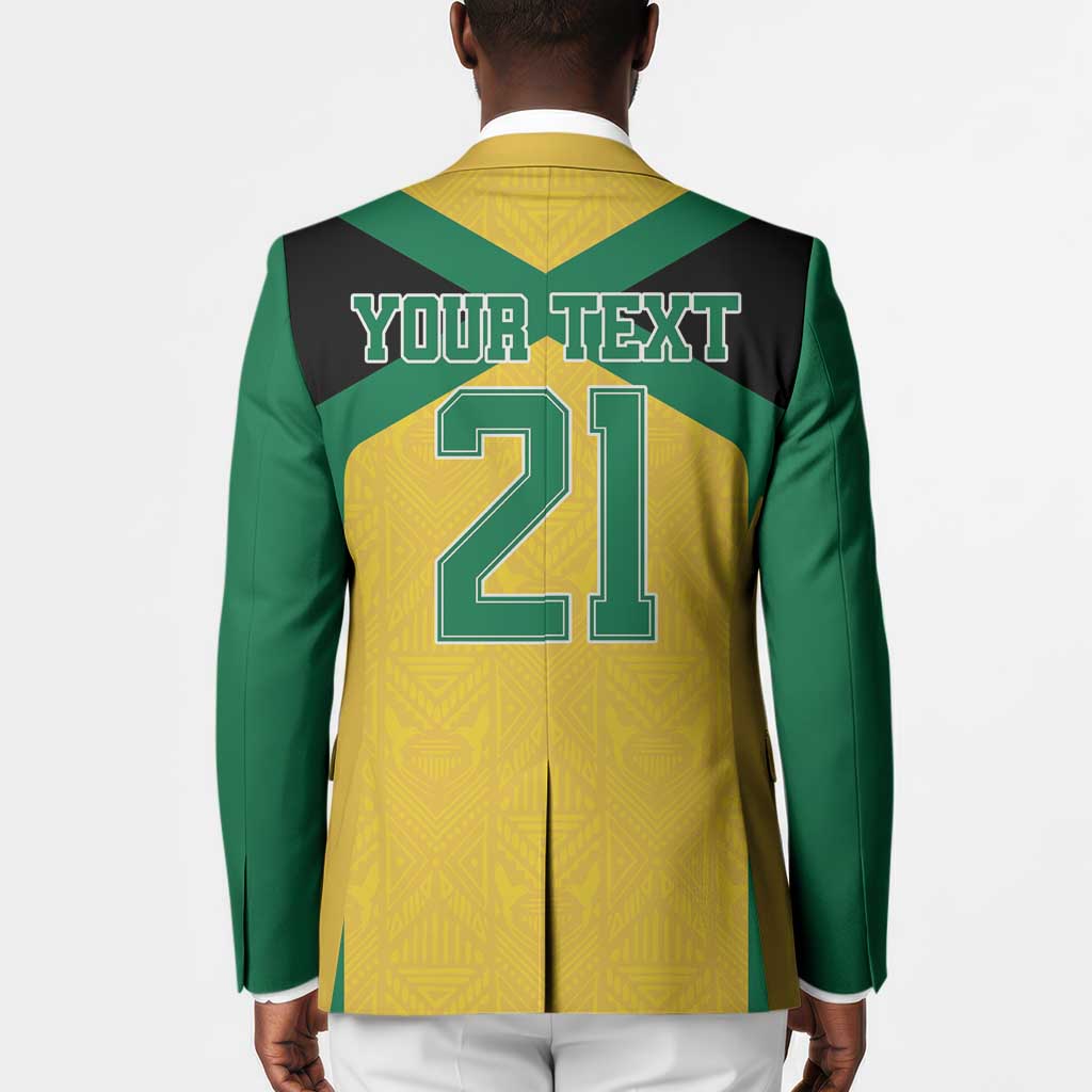 Afro-Jamaicans Football Custom Blazer Gold Ethnic Motifs