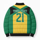 Afro-Jamaicans Football Custom Bomber Puffer Jacket Gold Ethnic Motifs