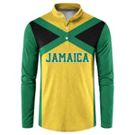 Afro-Jamaicans Football Custom Button Sweatshirt Gold Ethnic Motifs
