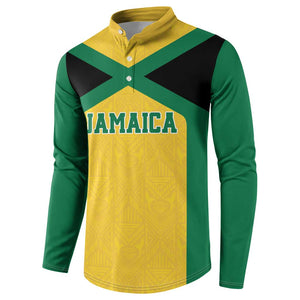 Afro-Jamaicans Football Custom Button Sweatshirt Gold Ethnic Motifs