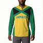 Afro-Jamaicans Football Custom Button Sweatshirt Gold Ethnic Motifs
