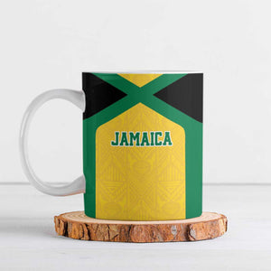 Afro-Jamaicans Football Custom Ceramic Mug Gold Ethnic Motifs