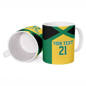 Afro-Jamaicans Football Custom Ceramic Mug Gold Ethnic Motifs