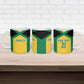 Afro-Jamaicans Football Custom Ceramic Mug Gold Ethnic Motifs