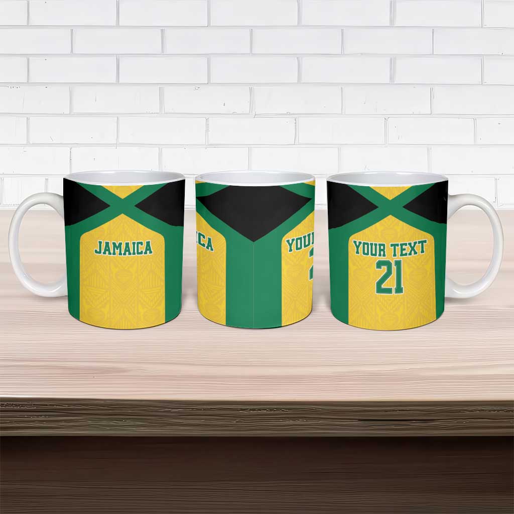 Afro-Jamaicans Football Custom Ceramic Mug Gold Ethnic Motifs