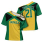 Afro-Jamaicans Football Custom Cross Shoulder Shirt Gold Ethnic Motifs