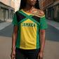 Afro-Jamaicans Football Custom Cross Shoulder Shirt Gold Ethnic Motifs