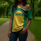 Afro-Jamaicans Football Custom Cross Shoulder Shirt Gold Ethnic Motifs