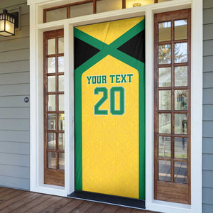 Afro-Jamaicans Football Custom Door Cover Gold Ethnic Motifs
