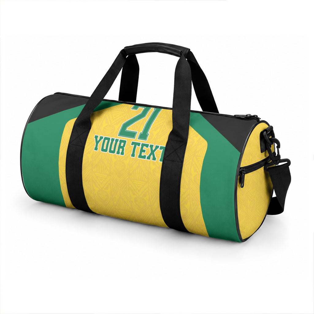 Afro-Jamaicans Football Custom Duffle Bag Gold Ethnic Motifs