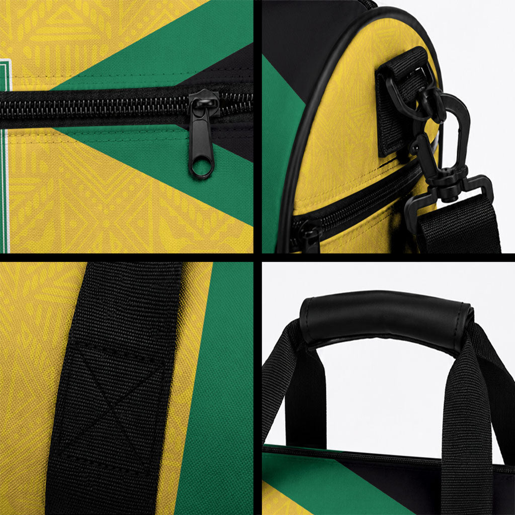 Afro-Jamaicans Football Custom Duffle Bag Gold Ethnic Motifs