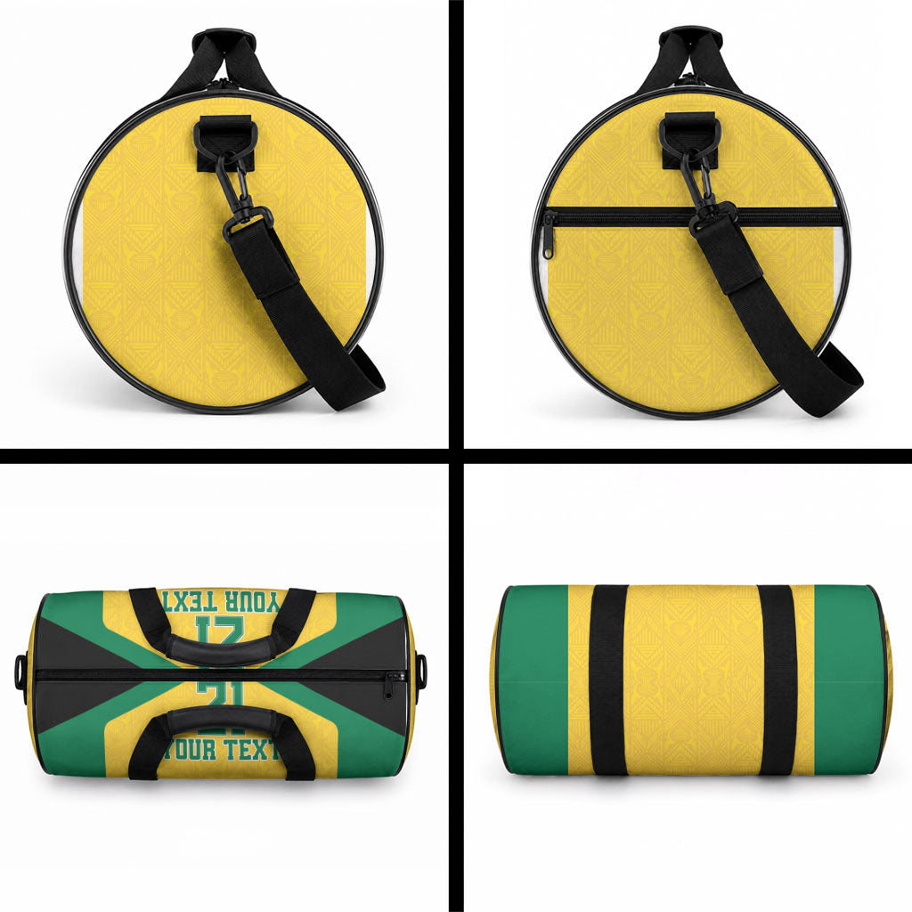 Afro-Jamaicans Football Custom Duffle Bag Gold Ethnic Motifs