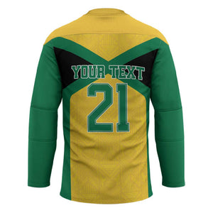 Afro-Jamaicans Football Custom Hockey Jersey Gold Ethnic Motifs