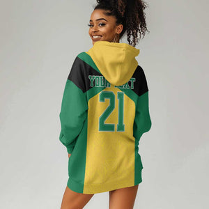 Afro-Jamaicans Football Custom Hoodie Dress Gold Ethnic Motifs