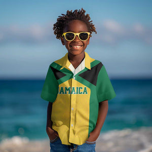 Afro-Jamaicans Football Custom Kid Hawaiian Shirt Gold Ethnic Motifs