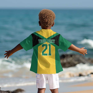 Afro-Jamaicans Football Custom Kid Hawaiian Shirt Gold Ethnic Motifs