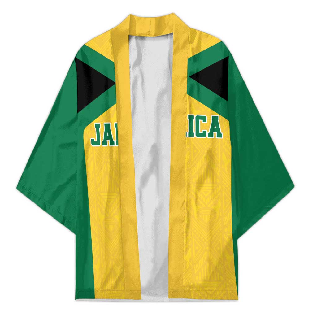 Afro-Jamaicans Football Custom Kimono Gold Ethnic Motifs