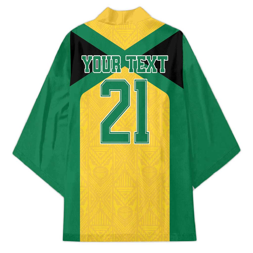 Afro-Jamaicans Football Custom Kimono Gold Ethnic Motifs