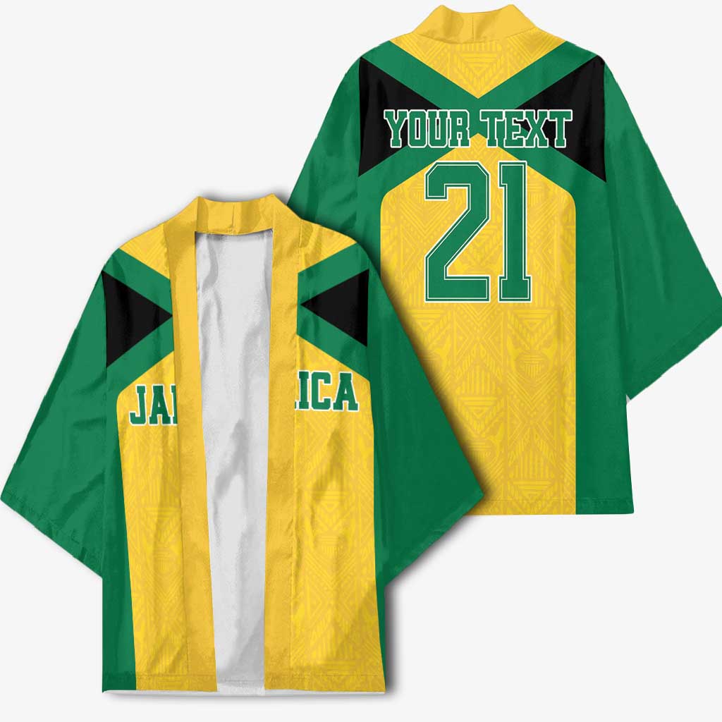 Afro-Jamaicans Football Custom Kimono Gold Ethnic Motifs
