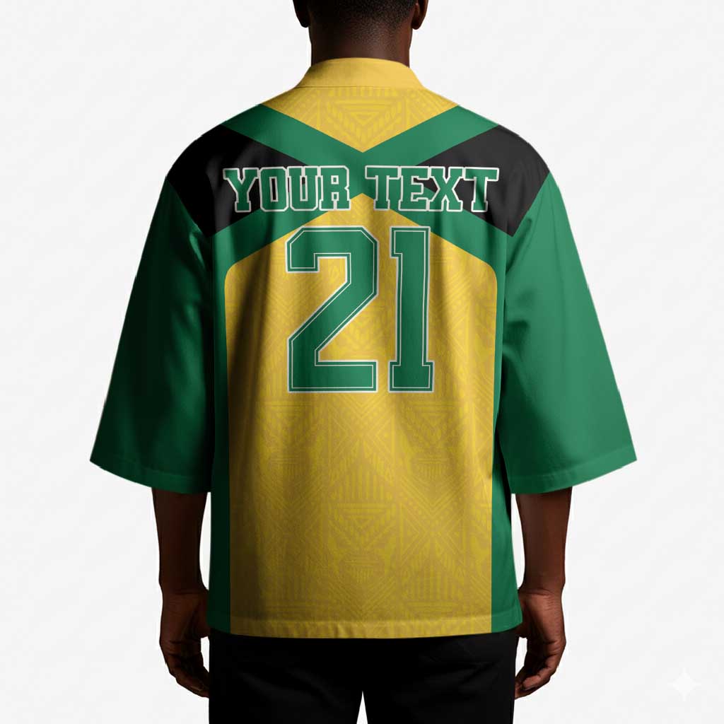 Afro-Jamaicans Football Custom Kimono Gold Ethnic Motifs