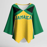 Afro-Jamaicans Football Custom Kimono Sleeve Blouse Gold Ethnic Motifs