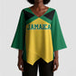 Afro-Jamaicans Football Custom Kimono Sleeve Blouse Gold Ethnic Motifs