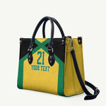 Afro-Jamaicans Football Custom Leather Bag Gold Ethnic Motifs