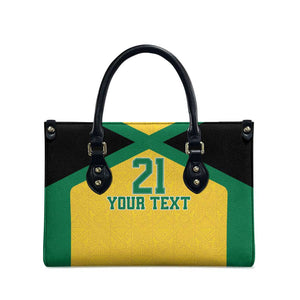 Afro-Jamaicans Football Custom Leather Bag Gold Ethnic Motifs