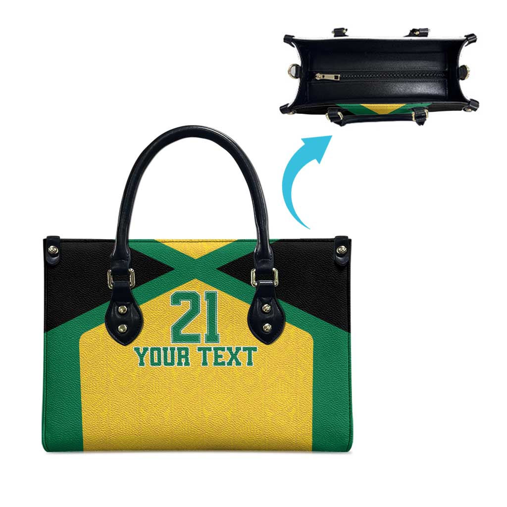 Afro-Jamaicans Football Custom Leather Bag Gold Ethnic Motifs