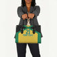 Afro-Jamaicans Football Custom Leather Bag Gold Ethnic Motifs