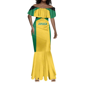 Afro-Jamaicans Football Custom Mermaid Dress Gold Ethnic Motifs