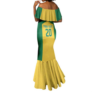 Afro-Jamaicans Football Custom Mermaid Dress Gold Ethnic Motifs