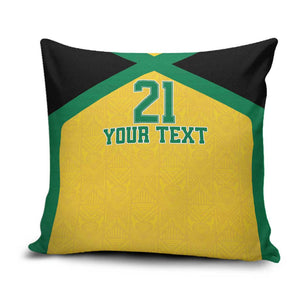 Afro-Jamaicans Football Custom Pillow Cover Gold Ethnic Motifs