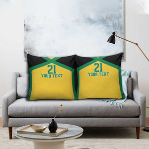 Afro-Jamaicans Football Custom Pillow Cover Gold Ethnic Motifs