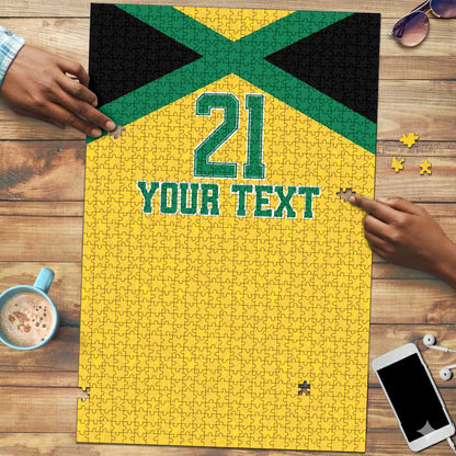 Afro-Jamaicans Football Custom Puzzle Gold Ethnic Motifs