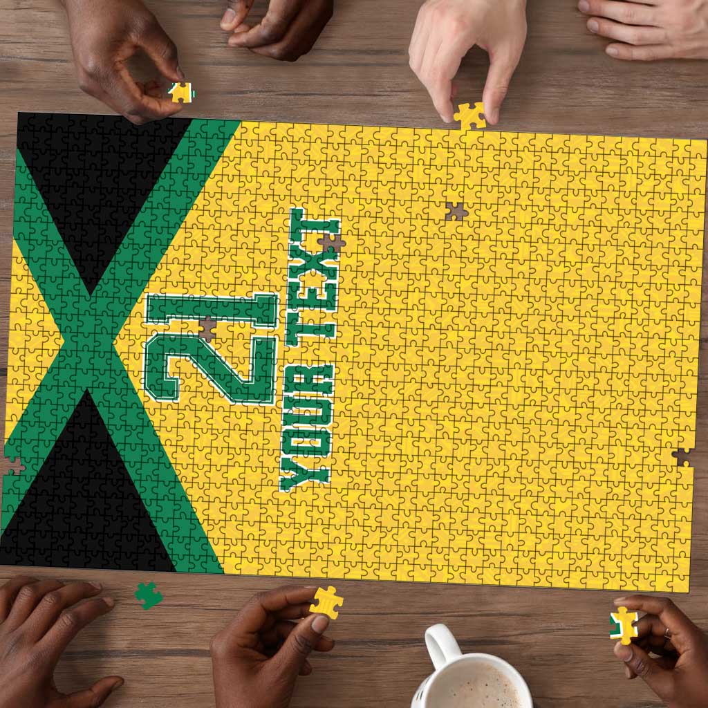 Afro-Jamaicans Football Custom Puzzle Gold Ethnic Motifs