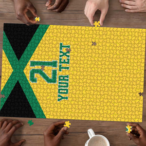 Afro-Jamaicans Football Custom Puzzle Gold Ethnic Motifs