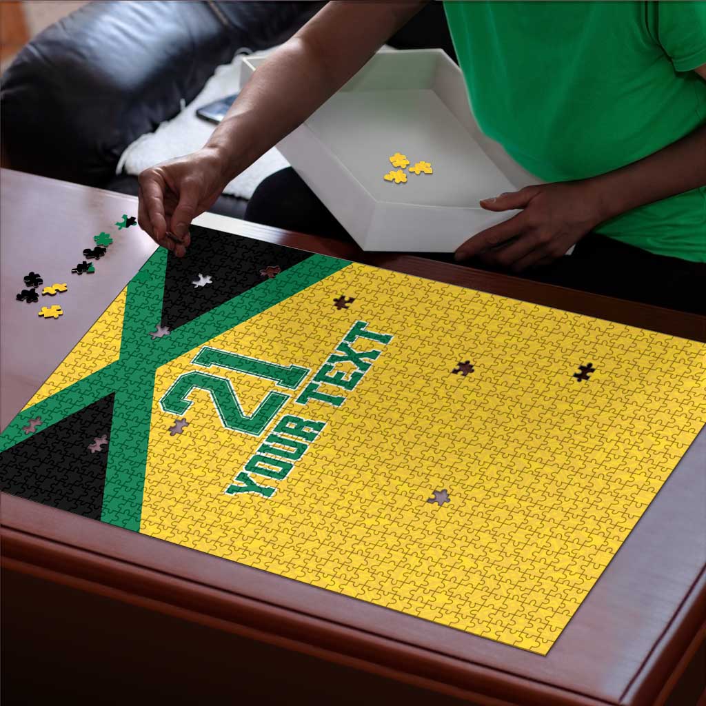 Afro-Jamaicans Football Custom Puzzle Gold Ethnic Motifs