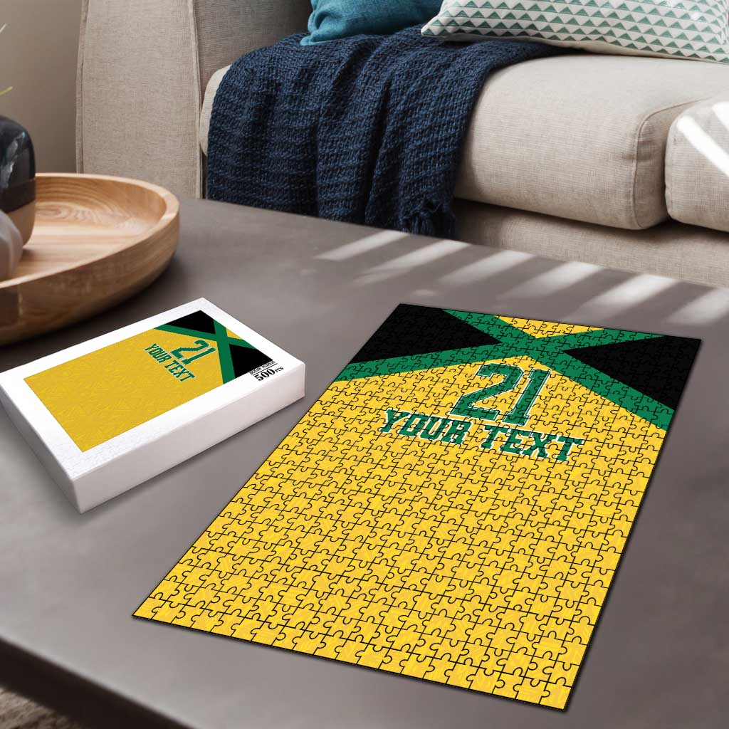 Afro-Jamaicans Football Custom Puzzle Gold Ethnic Motifs