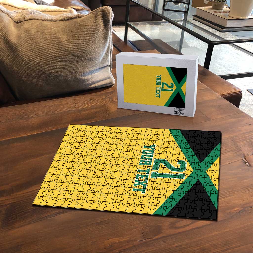 Afro-Jamaicans Football Custom Puzzle Gold Ethnic Motifs